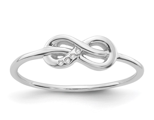 White Ice Sterling Silver Rhodium-plated Diamond Infinity Ring