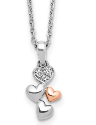 Heart Rose-tone with 2IN EXT Necklace