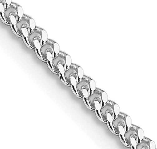 Sterling Silver Rhodium-plated 2mm Curb Chain