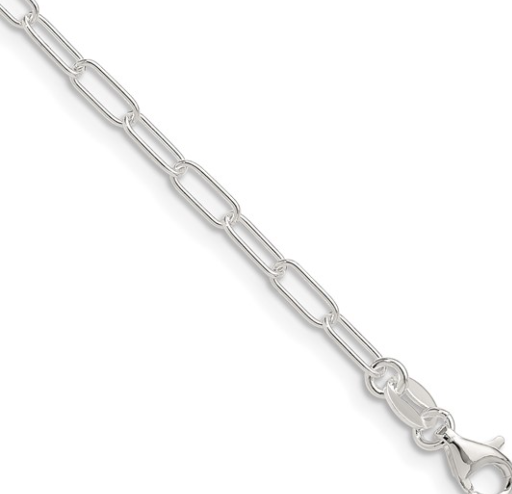 Sterling Silver Polished 2.5mm Paperclip Chain