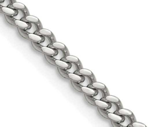 Chisel Stainless Steel Polished 4mm 18 inch Curb Chain