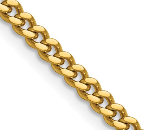 Chisel Stainless Steel Polished Yellow IP-plated 4mm 18 inch Curb Chain