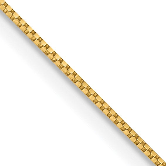 14K 18 inch .7mm Box with Spring Ring Clasp Chain