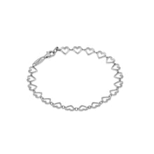 Load image into Gallery viewer, DESMOS STERLING SILVER HEART BRACELET 7&quot;
