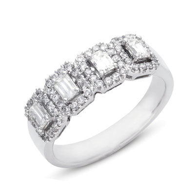 14K White Diamond Ring