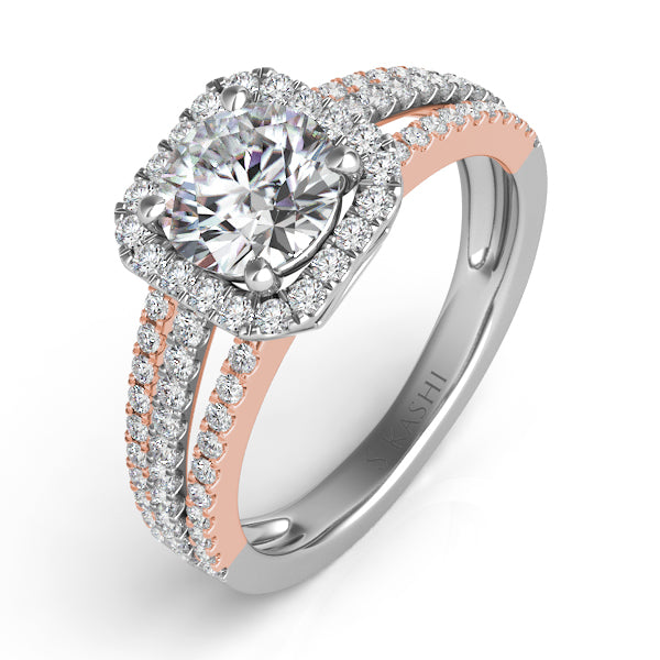 14K White & Rose Engagement Ring