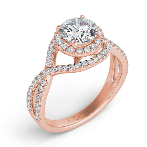 14K Rose Engagement Ring