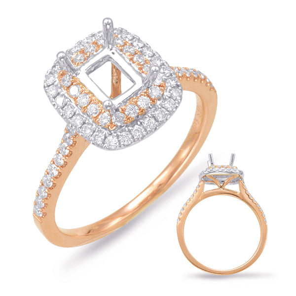 14K Rose & White Engagement Ring