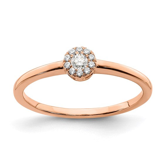 14K Rose Diamond Ring
