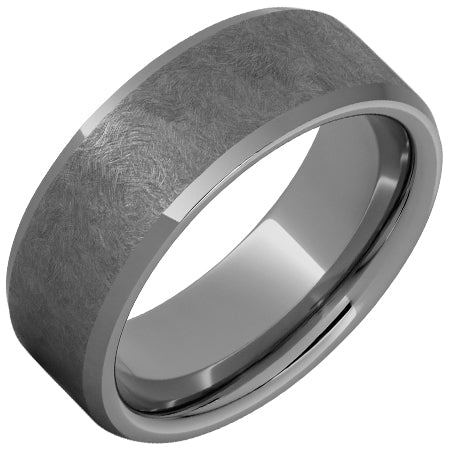 Mens Rugged Tungsten™ Beveled Edge Band with Sentinel Finish