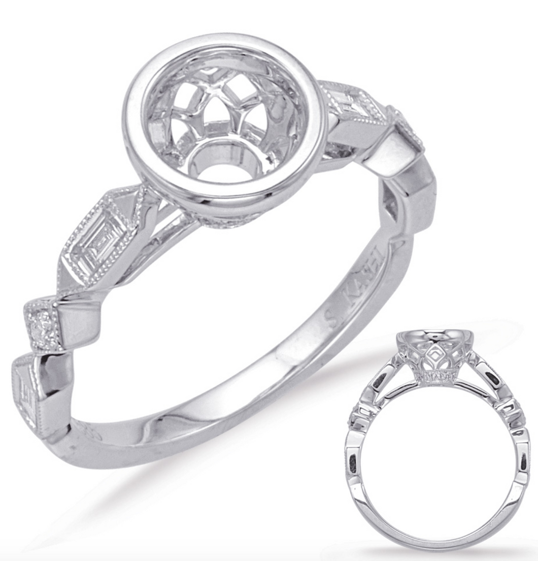 14K White & Moissanite Engagement Ring