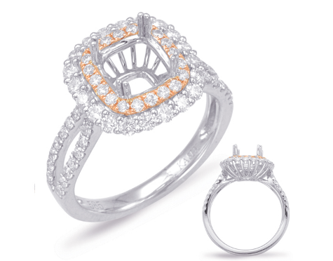 14K White & Rose Engagement Ring