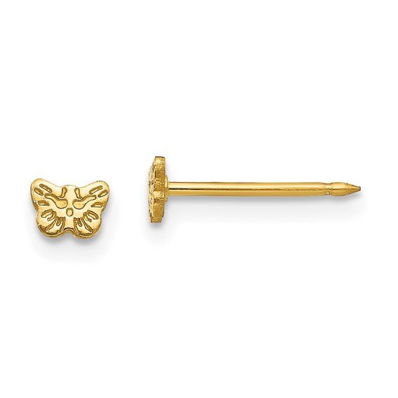 Inverness Stainless Steel 24K Gold-plated Petite Butterfly Earrings