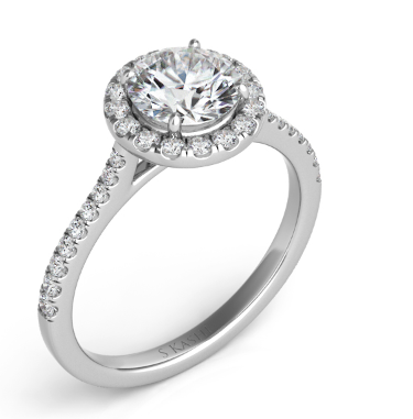 WHITE GOLD HALO ENGAGEMENT RING