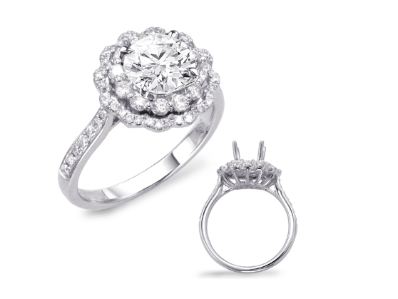 WHITE GOLD HALO ENGAGEMENT RING