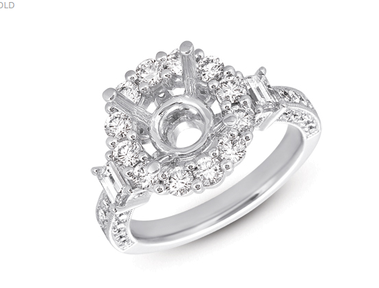 White gold engagement ring