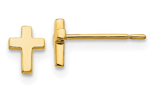 14k Madi K Children's Cross Post Earrings