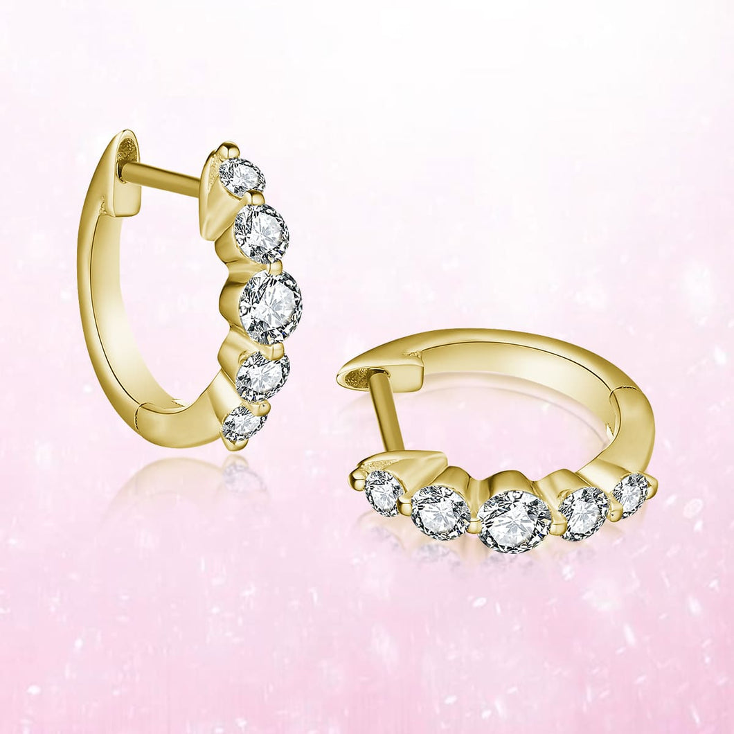 GOLD HUGGIE EARRING WITH DIAMONDS