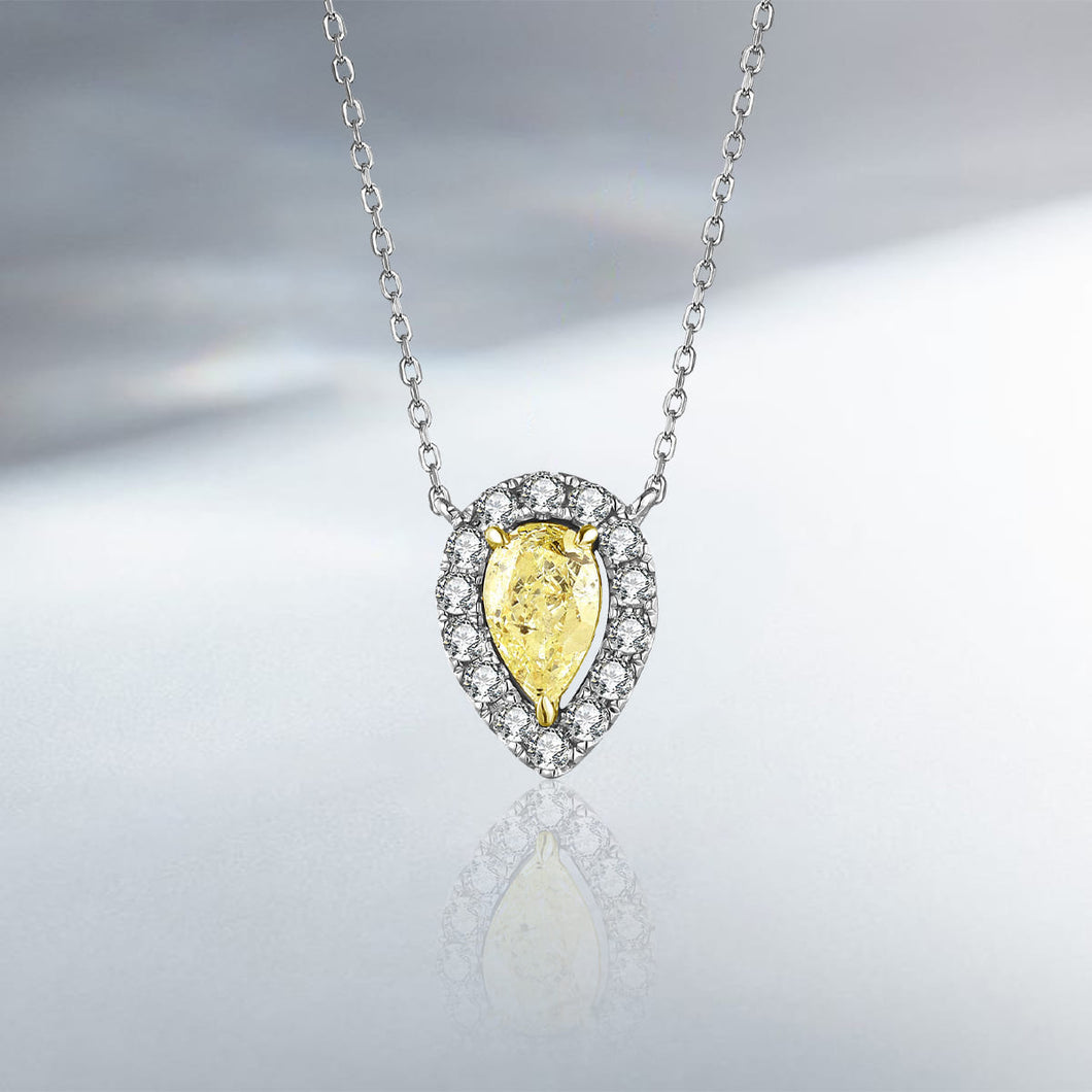 14K GOLD YELLOW DIAMOND PENDANT