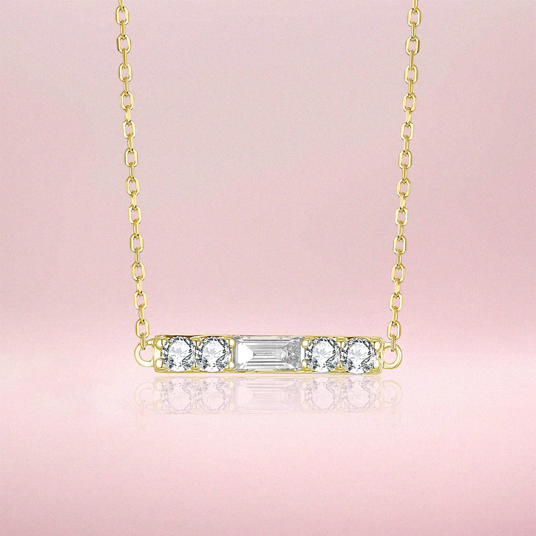 14KYELLOW GOLD BAR NECKLACE