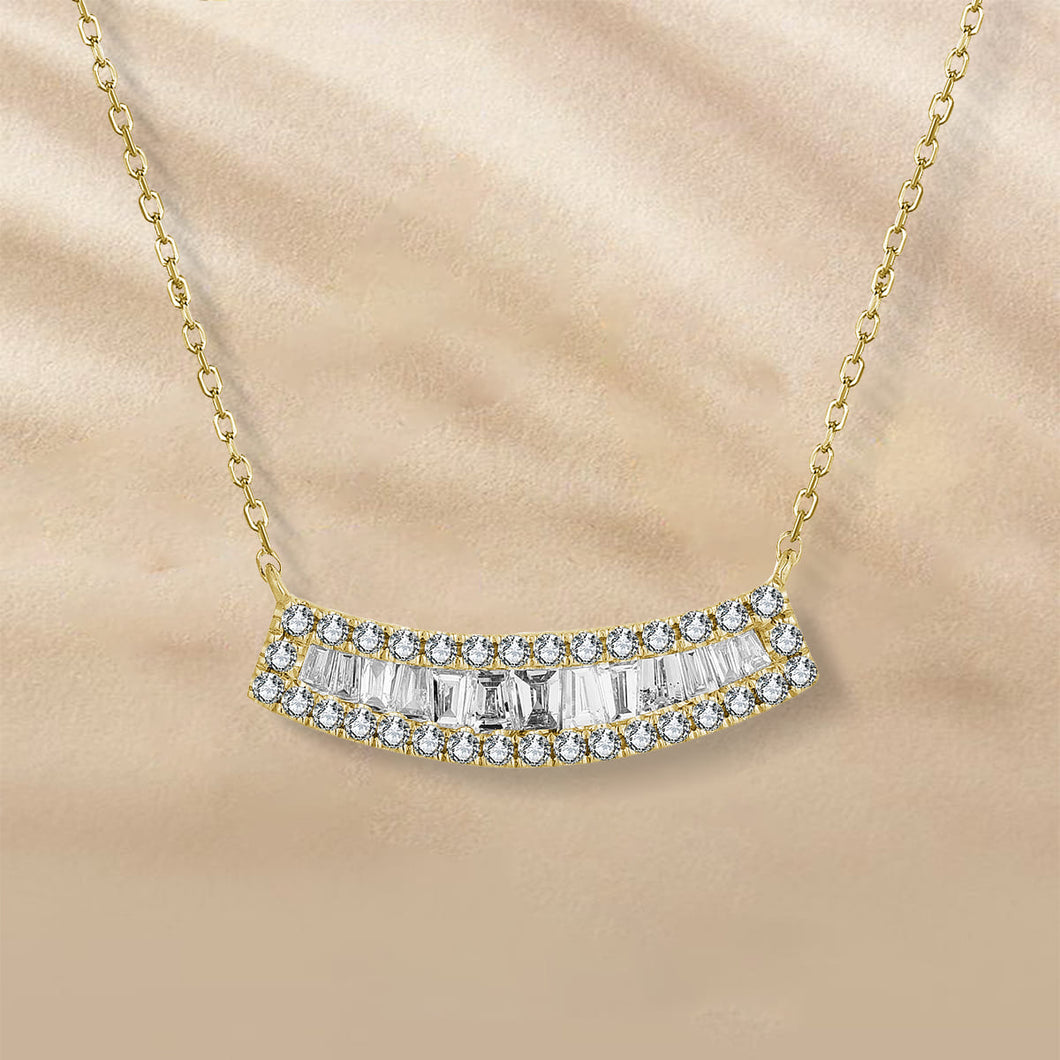 14KY DIAMOND BAR NECKLACE