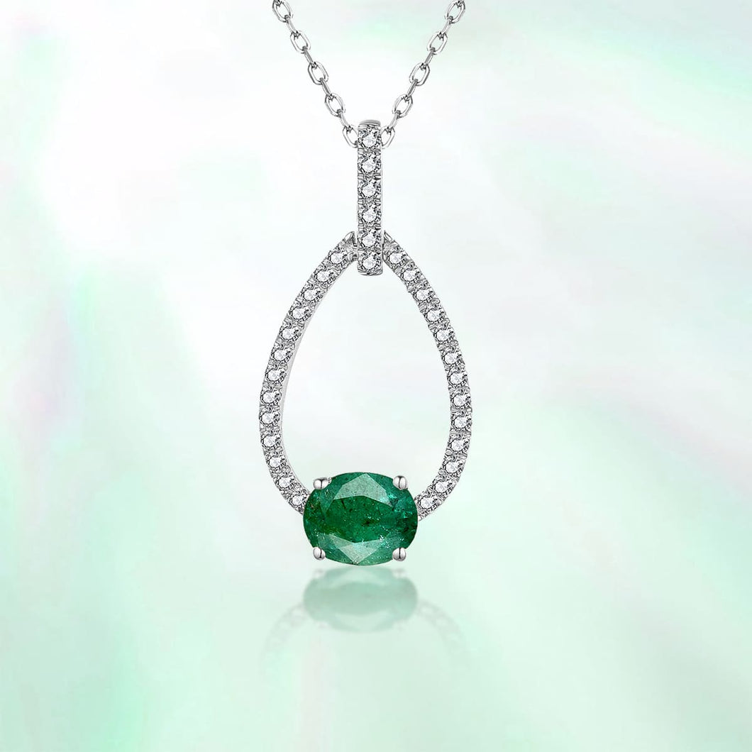 EMERALD AND DIAMOND PENDANT