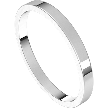 14K White Wedding Band