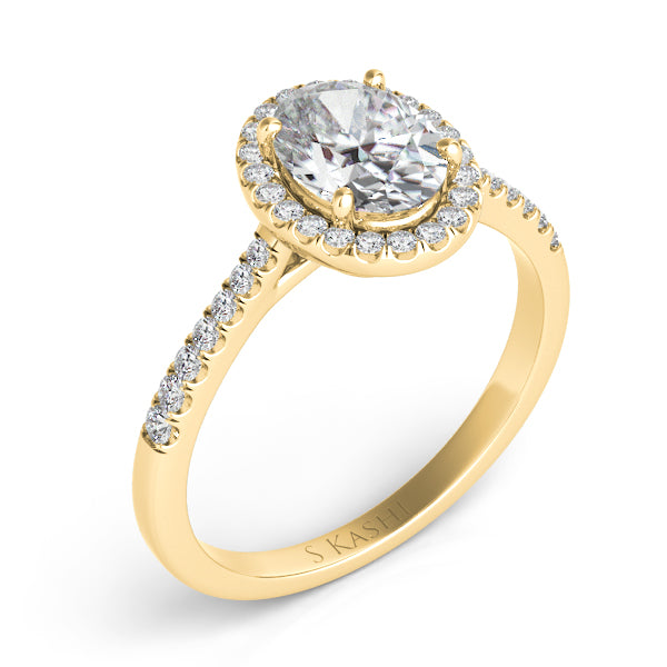 Yellow Gold Halo Engagement Ring