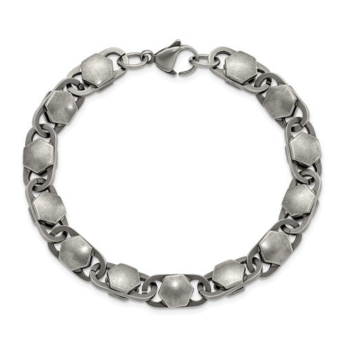 Stainless Steel Antiqued Bracelet