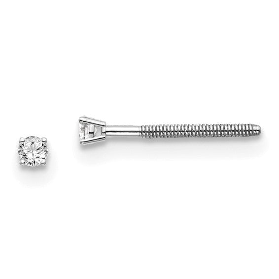 14K White Diamond Studs .05cttw