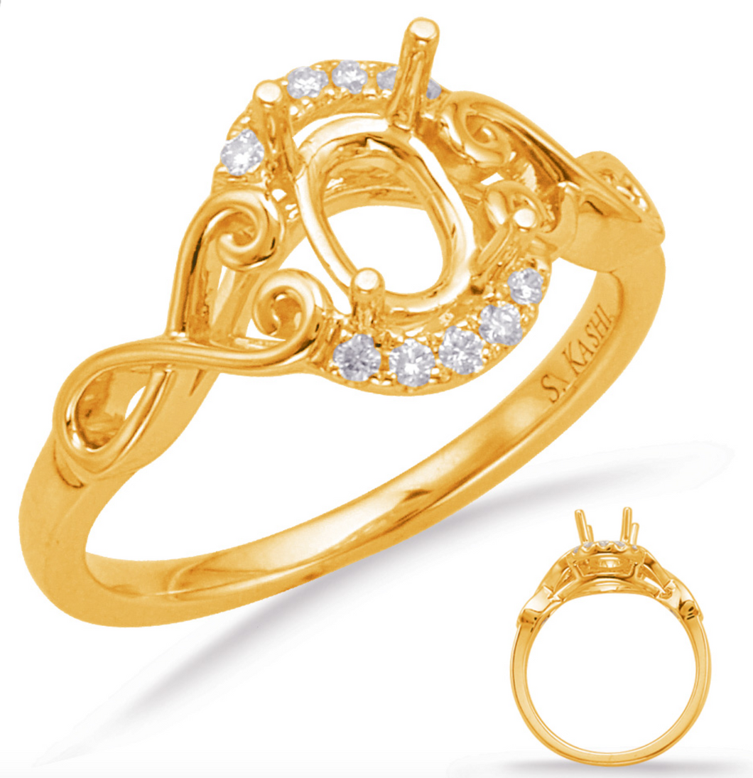 Yellow Gold Halo Engagement Ring